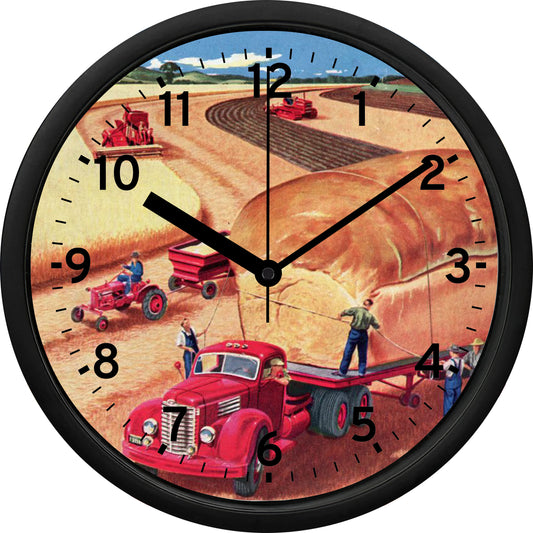 International Harvester Covers Planting to Harvest to Transport Wall Clock