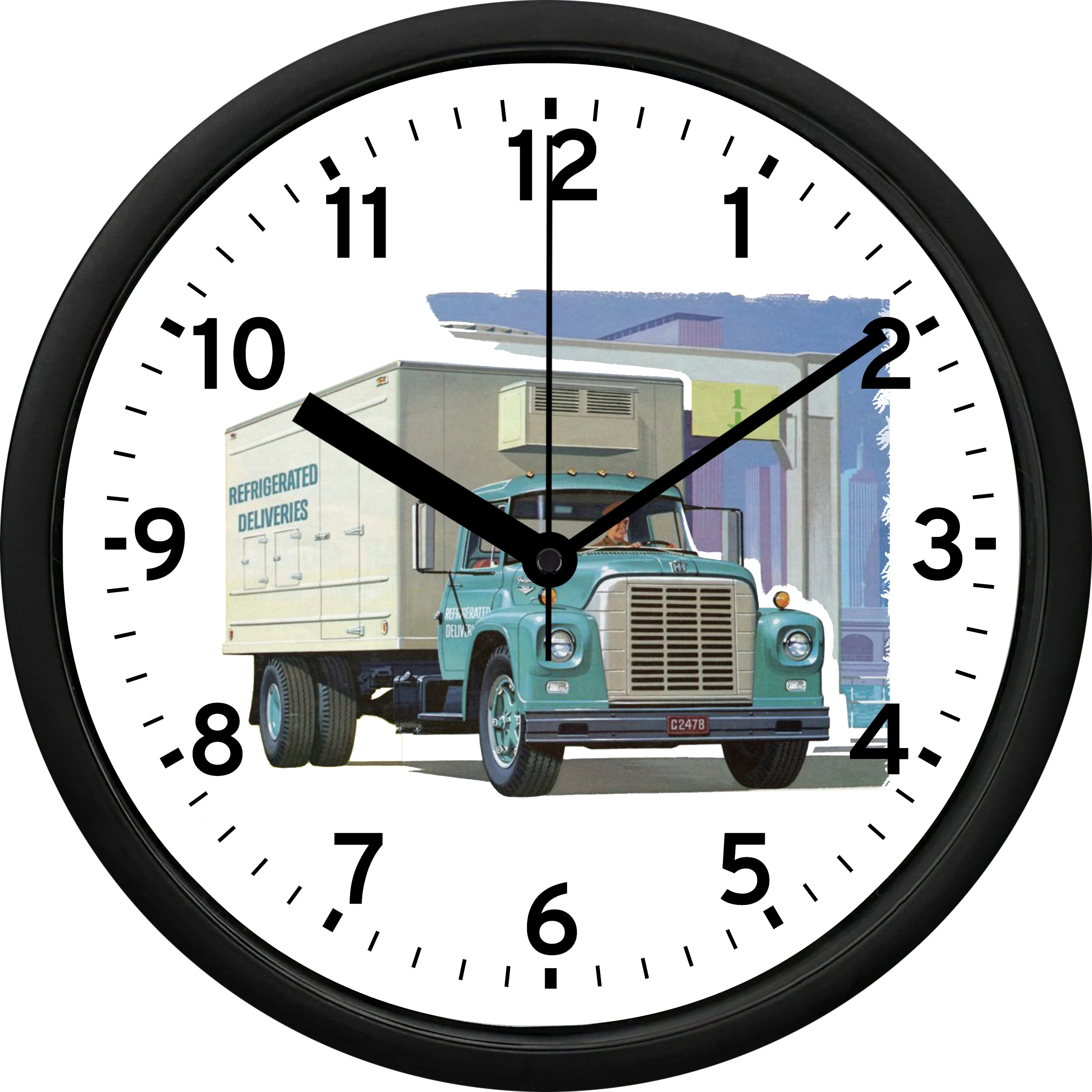 Lorry Clock International Trucks Loadstar Refrigerated Box Truck Wall Clock ...