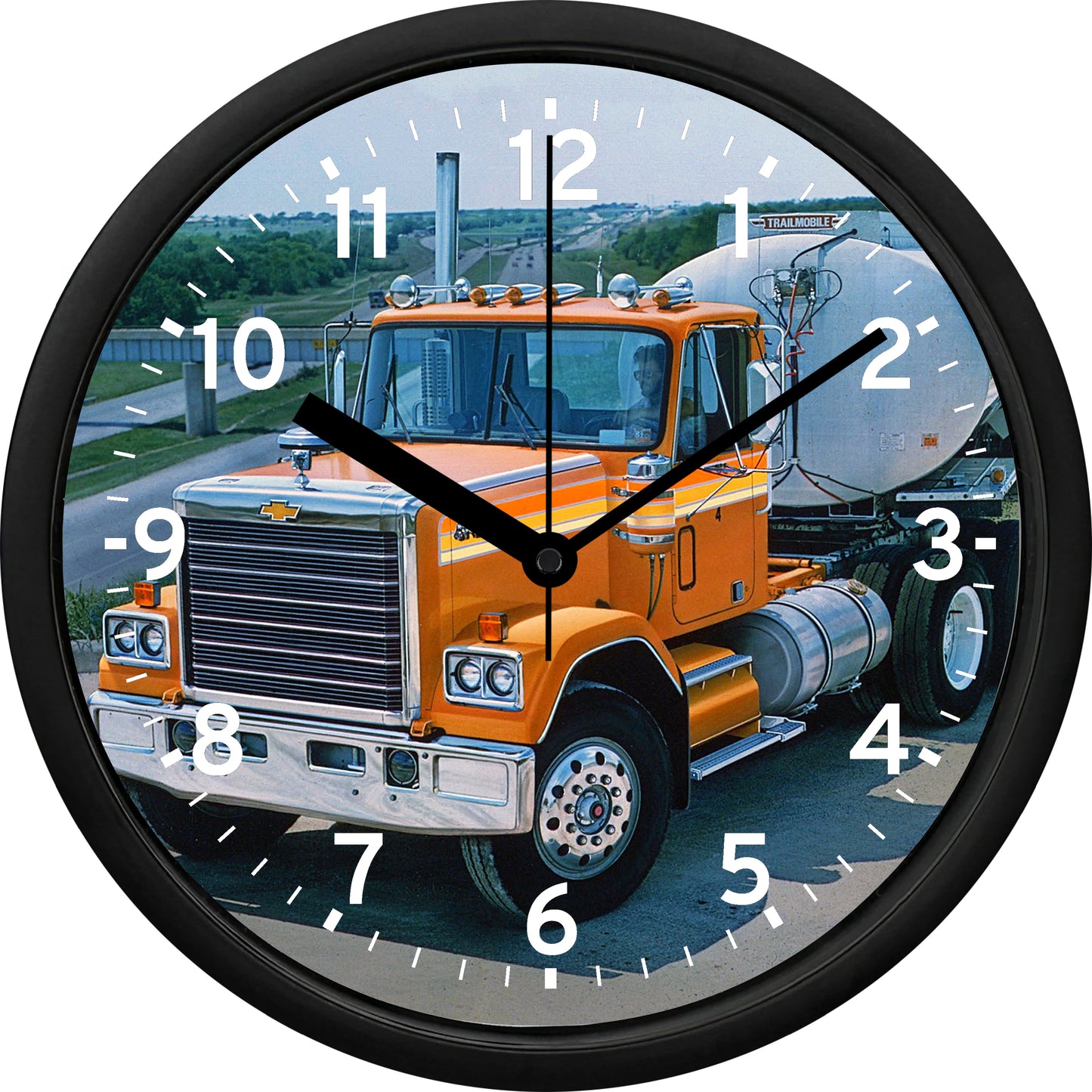 Chevrolet Bison with Tanker Trailer Wall Clock