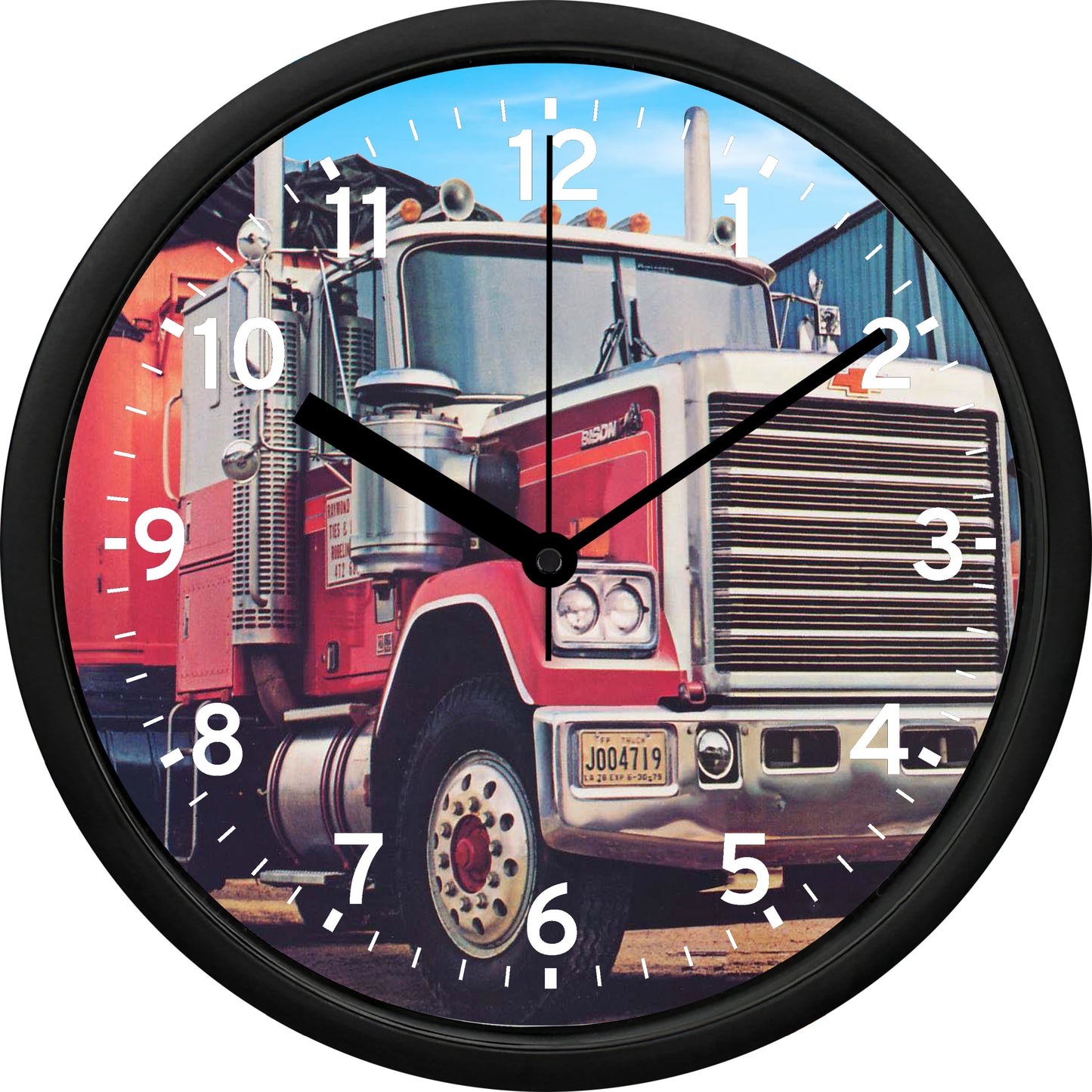 Chevrolet Bison with Open Top Trailer Wall Clock