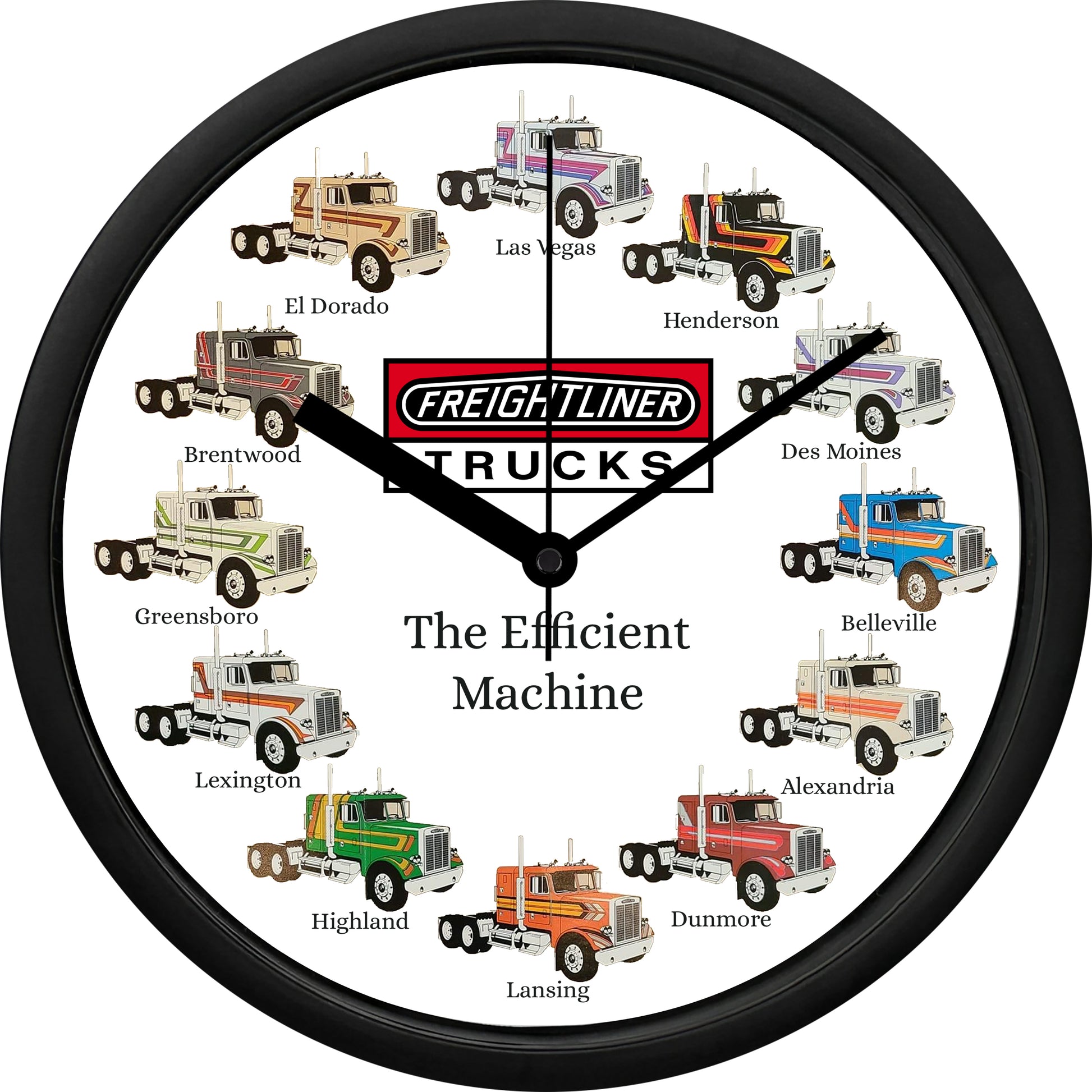 Freightliner Trucks The Efficient Machine 1980 FLC Paint Schemes 1 Wall Clock