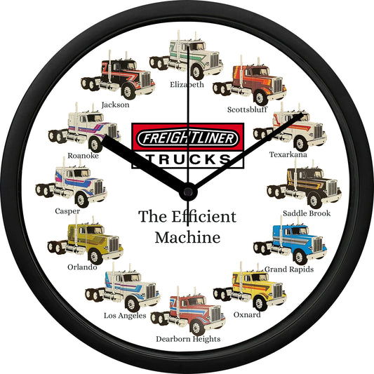 Freightliner Trucks The Efficient Machine 1980 FLC Paint Schemes 2 Wall Clock