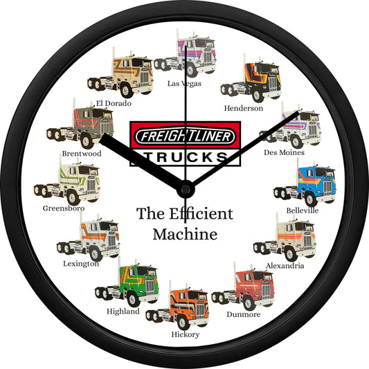 Freightliner Trucks The Efficient Machine 1980 FLT Paint Schemes 1 Wall Clock