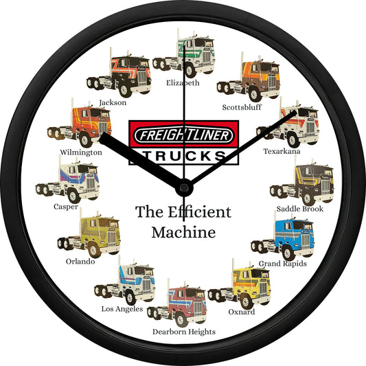 Freightliner Trucks The Efficient Machine 1980 FLT Paint Schemes 2 Wall Clock