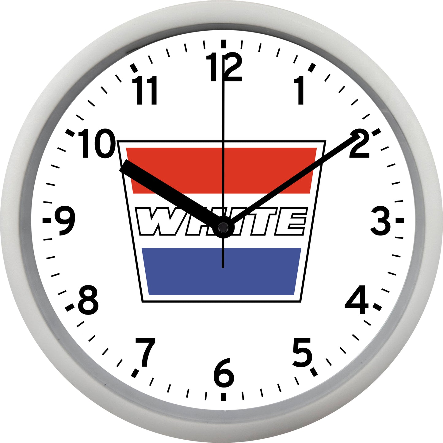 White Farm Equipment Wall Clock