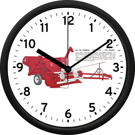 International Harvester Number 80 Pull-Type Combine Harvester Wall Clock