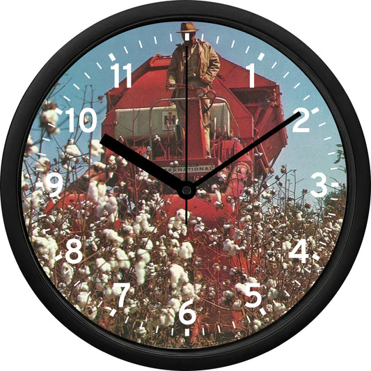 International Harvester 2-Row Self-Propelled Cotton Picker Wall Clock