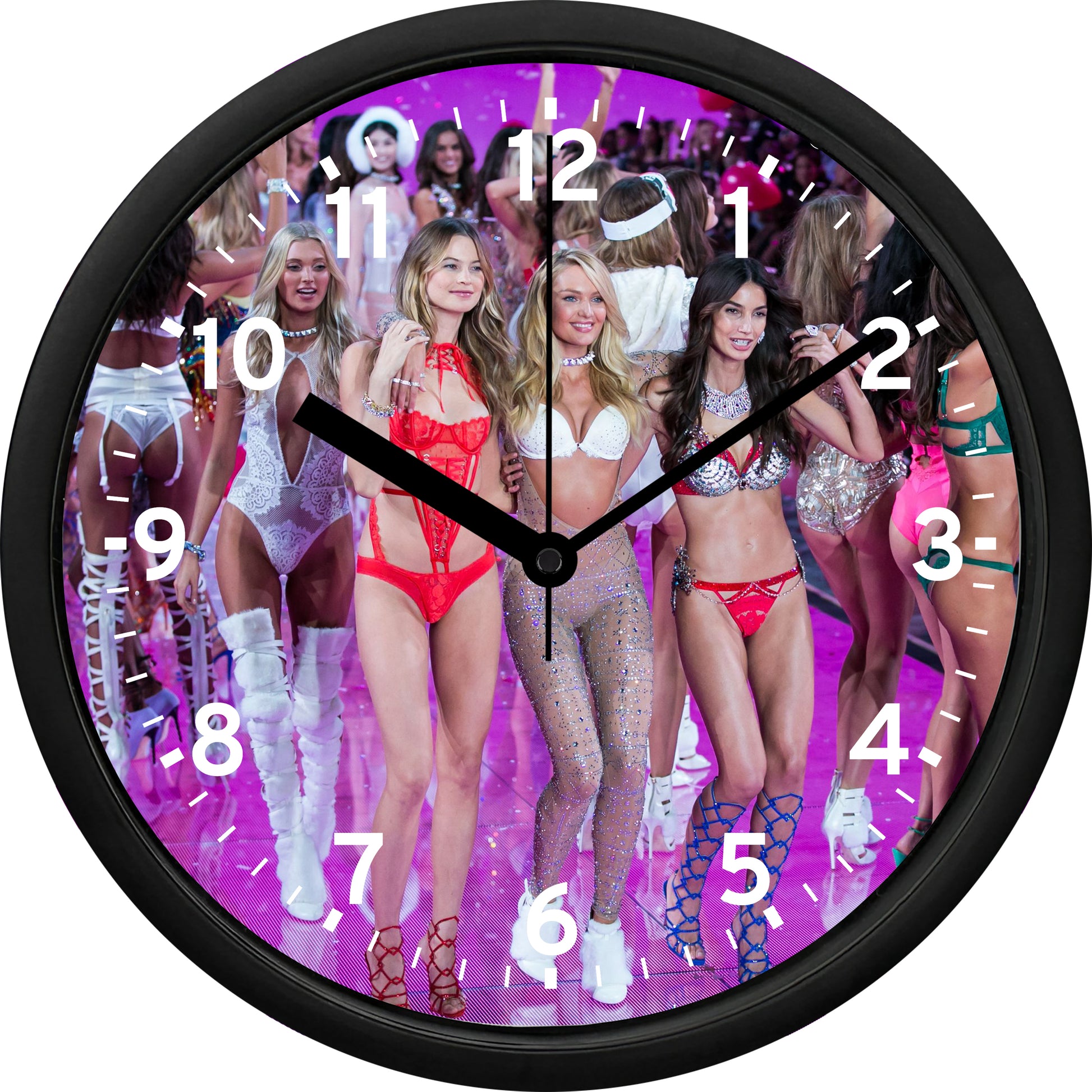 Victoria's Secret Angels on the VS Fashion Show Runway Wall Clock