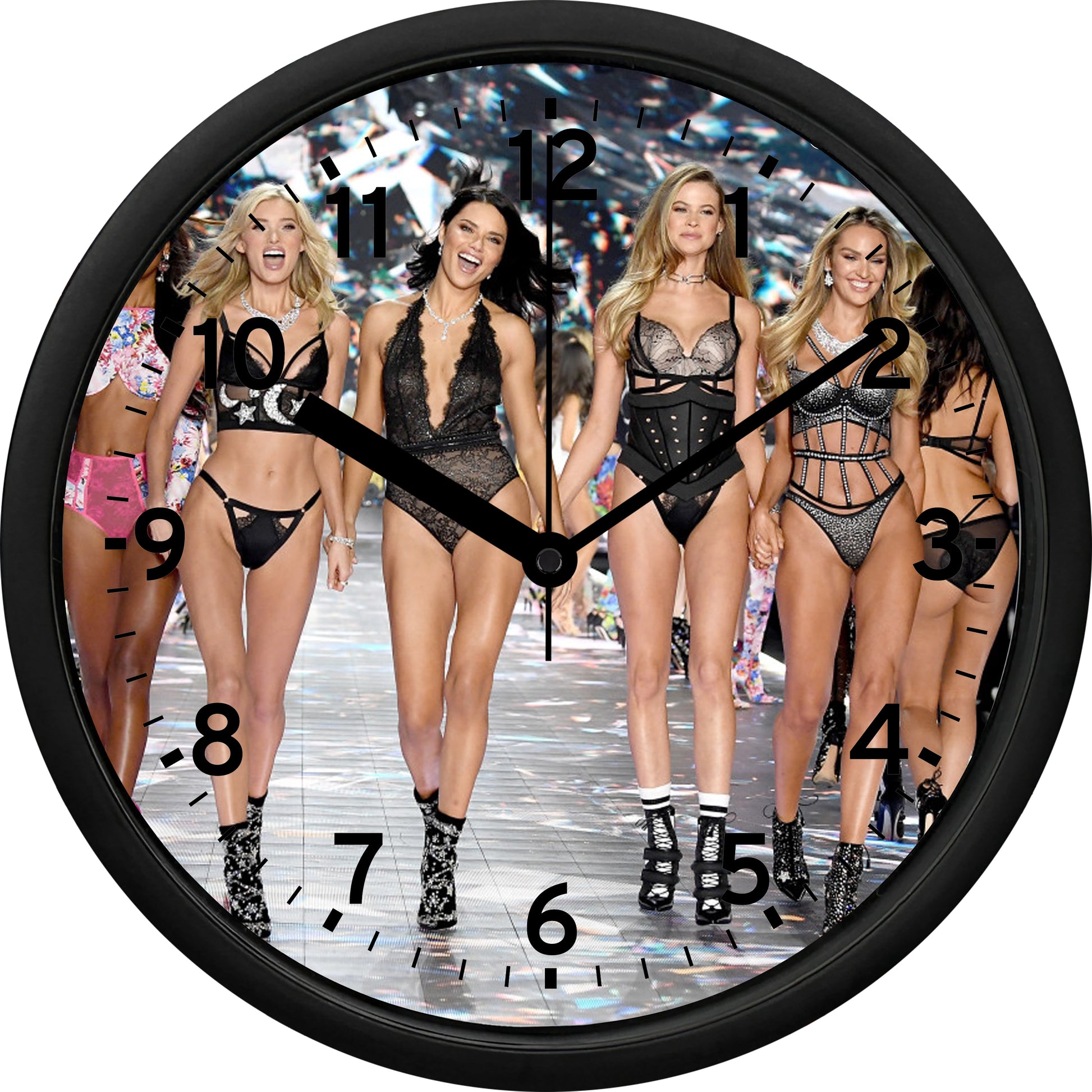 Victoria's Secret Angels on the VS Fashion Show Runway Wall Clock