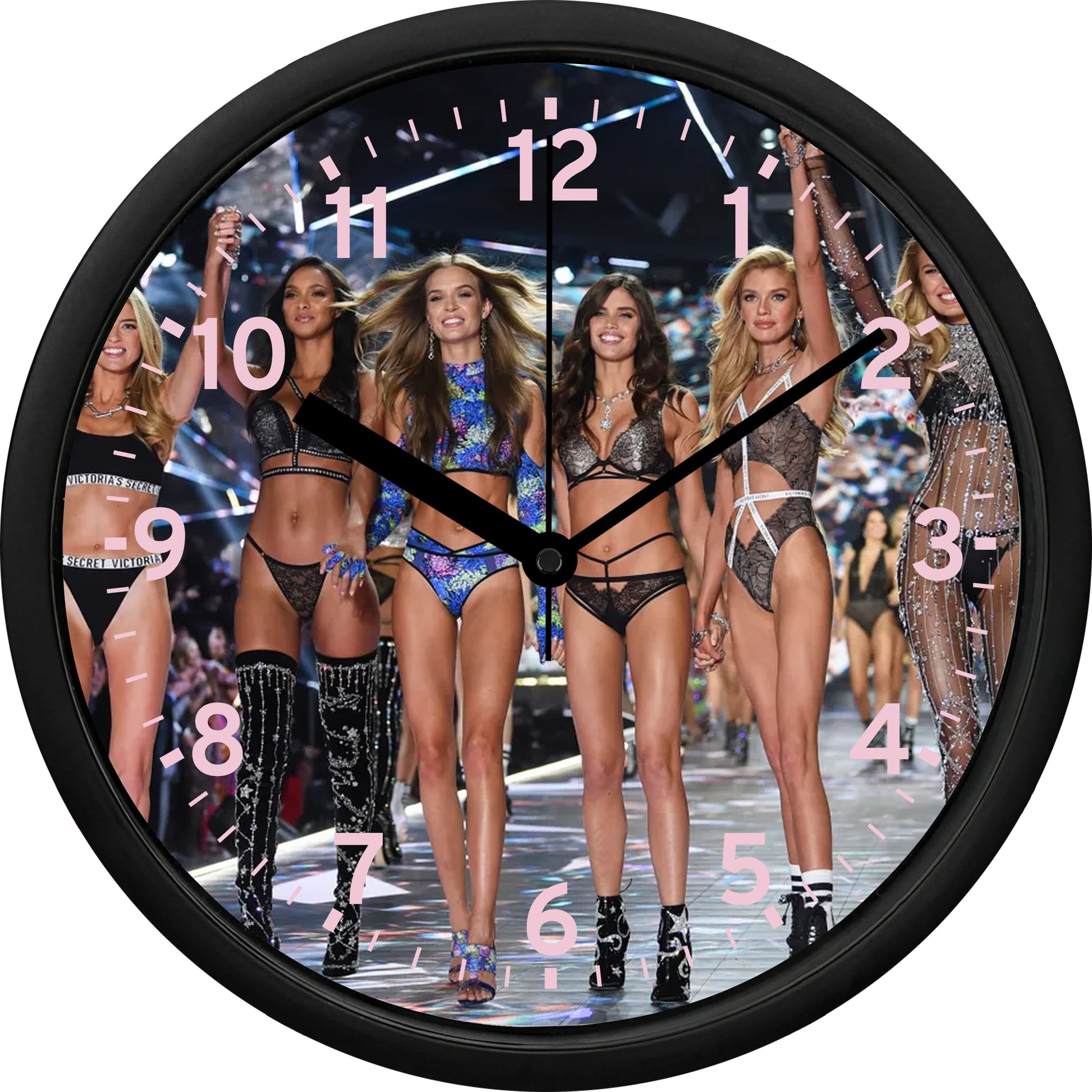 Victoria's Secret Angels on the VS Fashion Show Runway Wall Clock