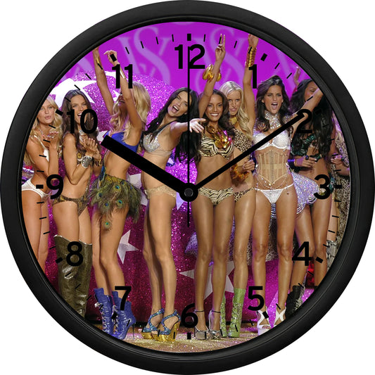 Victoria's Secret Angels on the VS Fashion Show Runway Wall Clock