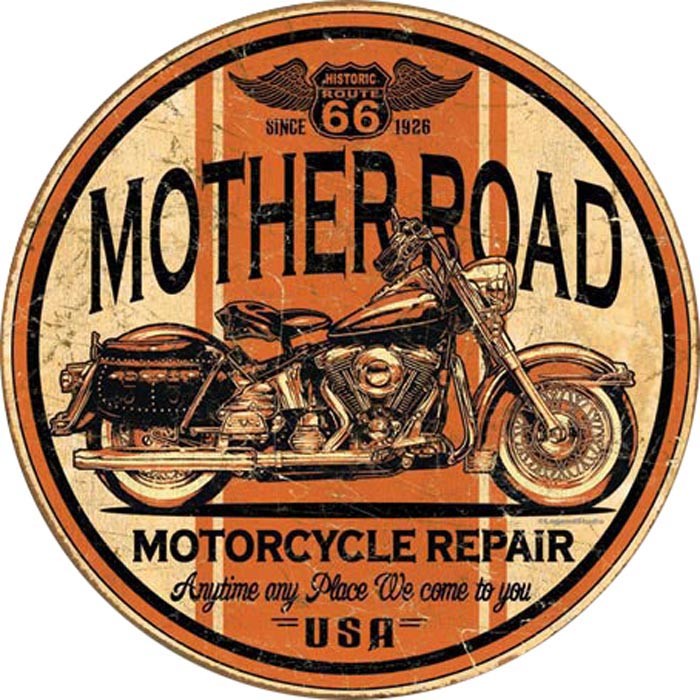 Mother Road Motorcyle Repair (Round) (Weathered)