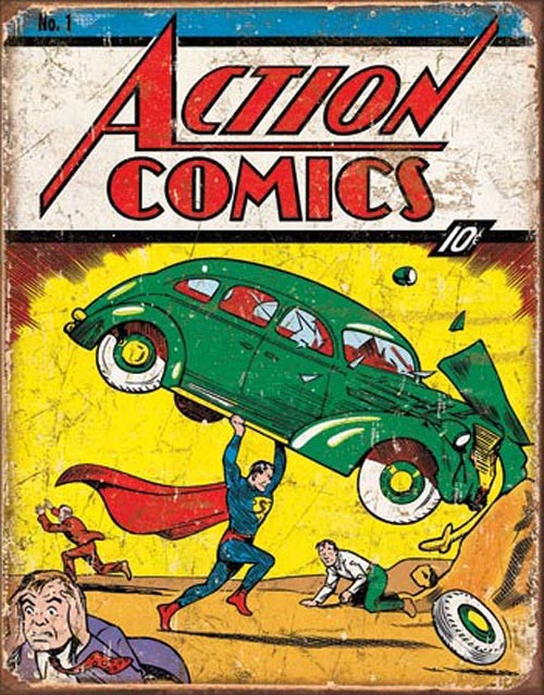 Action Comics No1 Cover - Superman (Weathered)