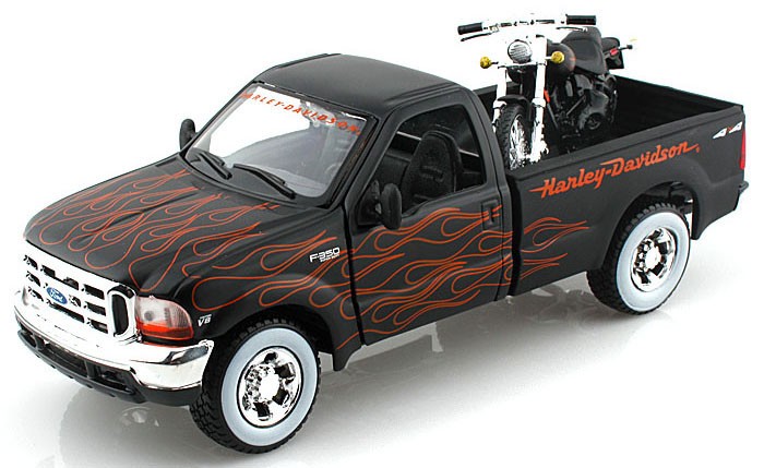 Harley Davidson Ford F-350 Pickup w/2002 FXSTB Night Train Motorcycle